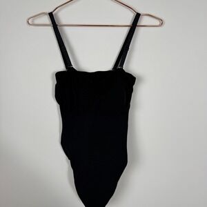 Womens Black Bodysuit‎ 2X 3X Control Shapewear Adjustable Straps
